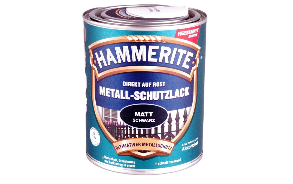 Hammerite Vernis de protection pour métal mat Noir, 750 ml