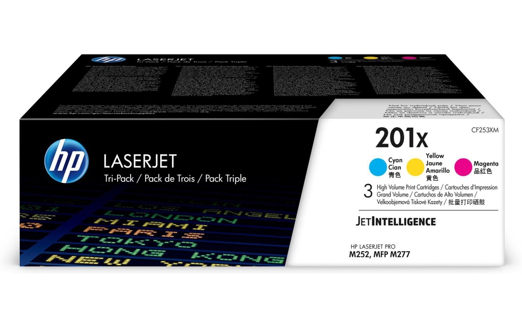 HP Toner Nr. 201X (CF253XM) Magenta/Yellow/Cyan
