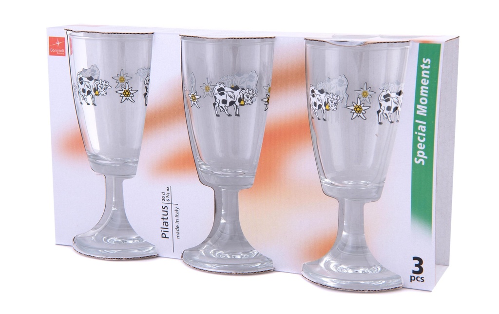 Bormioli Rocco Gobelet à café Happy Cow 200 ml, 3 Pièce/s, Transparent