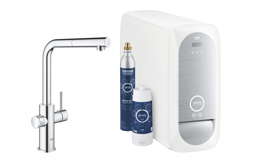 GROHE Robinetterie de cuisine Blue Home Bec en L, 1/2, chromé
