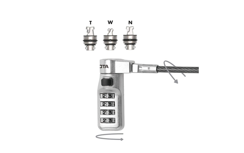 DICOTA Serrures de sécurité Universal 3 Heads Combination D31717