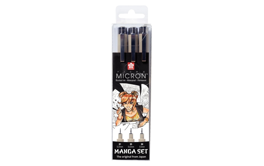 Sakura Fineliner Pigma Micron Manga 3 pièces