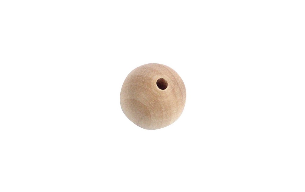 Rico Design Billes de bois Perçage 12 mm Nature, 50 pièces