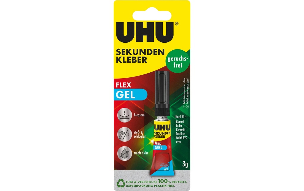 UHU Colle instantanée Superflex 1 Pièce/s, Transparent