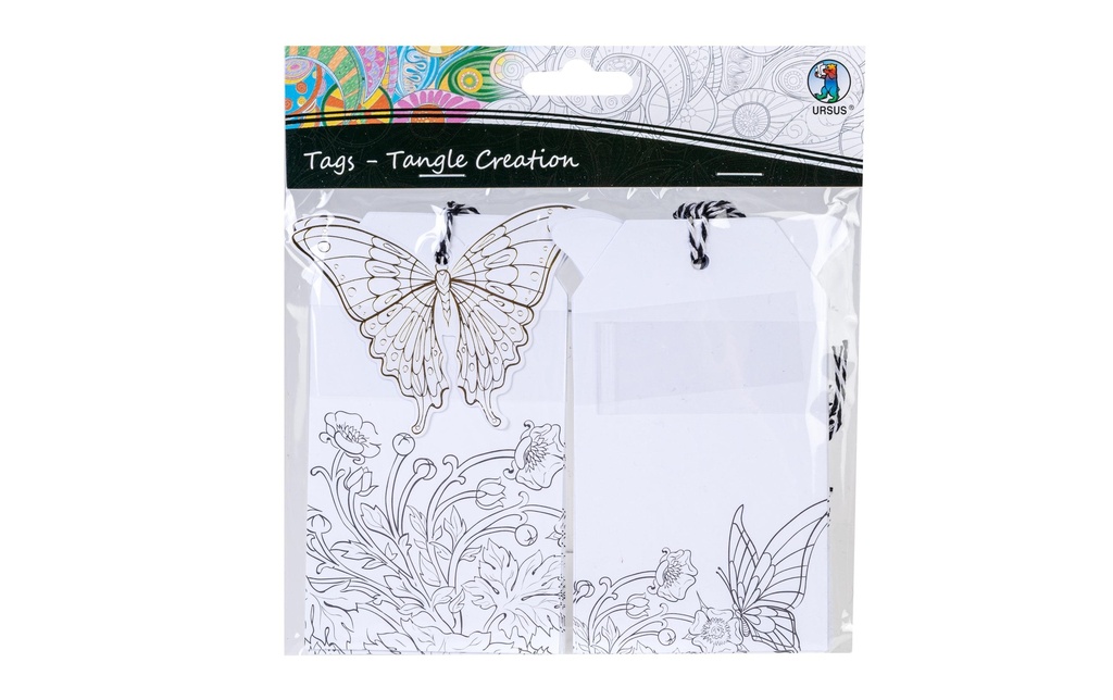 URSUS Étiquette pour cadeau Papillon 7 x 12 cm, 10 pièces