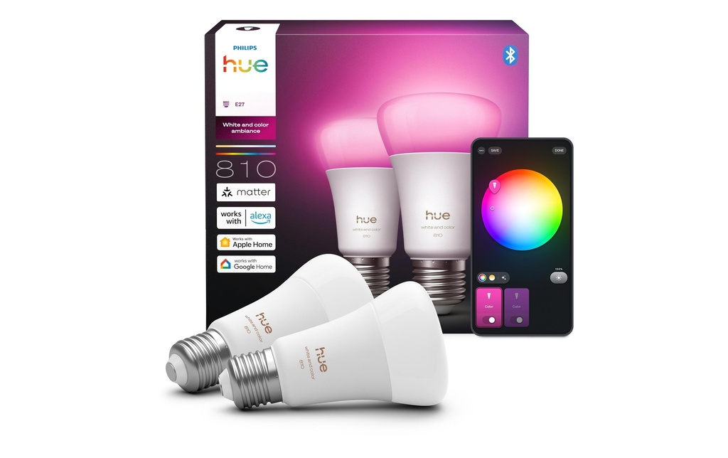 Philips Hue Ampoules White & Col. Amb. pack double E27 2 x 810 lm