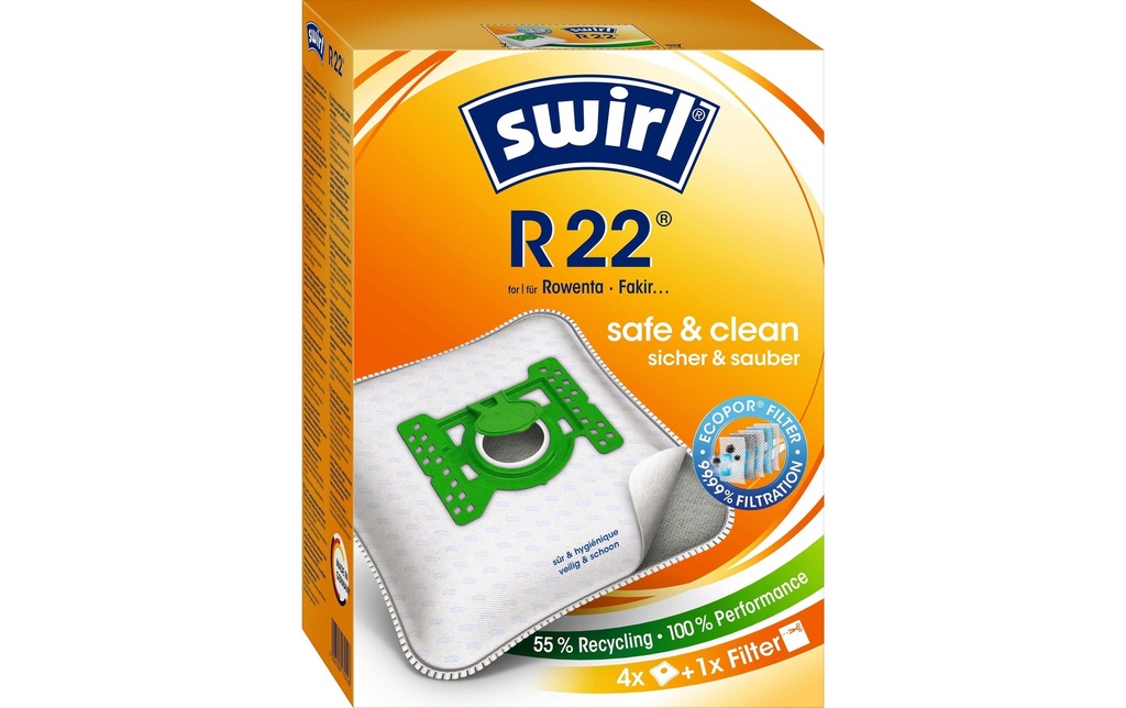 Swirl Sac filtrant pour aspirateur R 22 4 Pièce/s