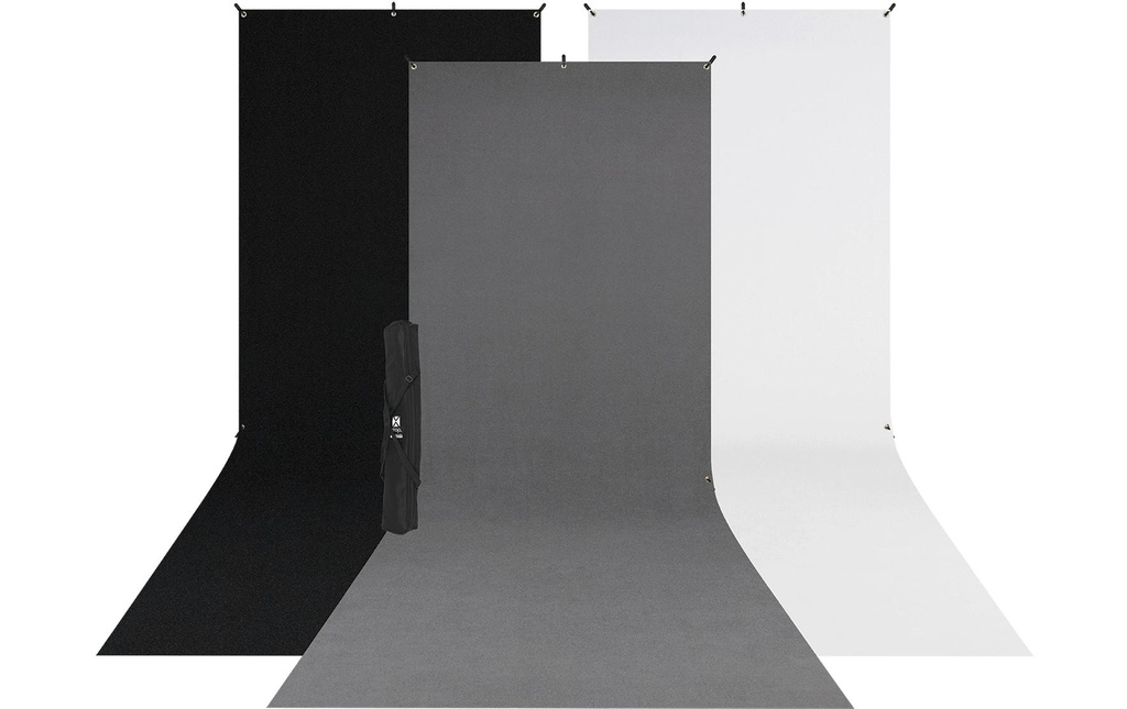 Westcott Systèmes d’arrière-plan X-Drop avec 3 arrière-plans 150 x 370 cm