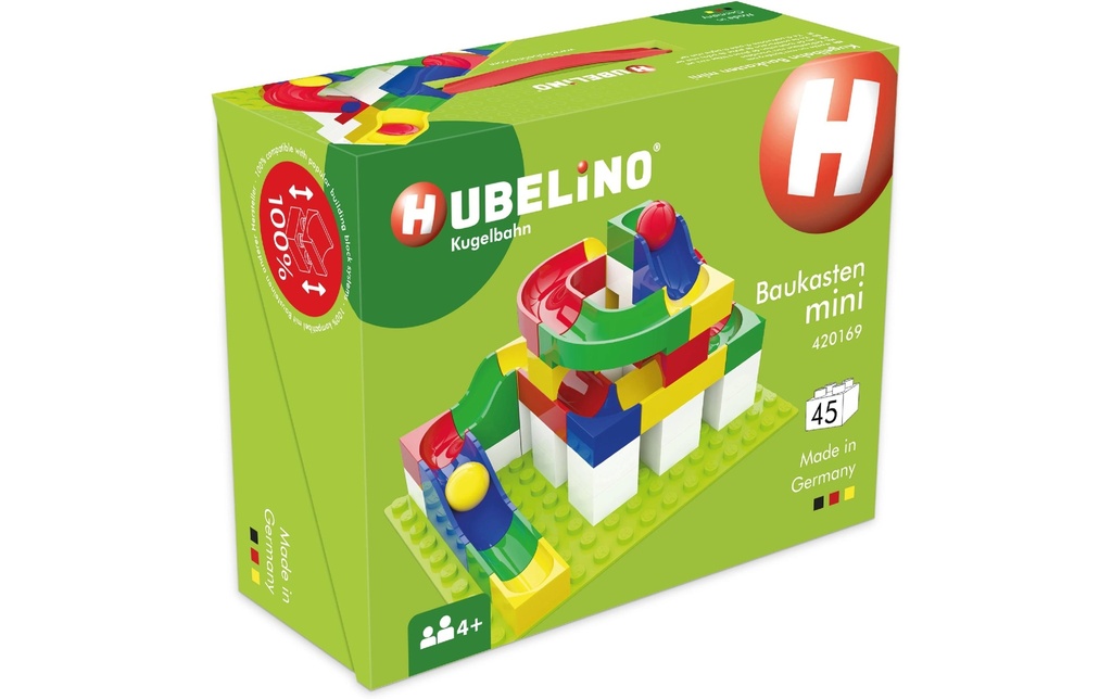 Hubelino Circuit de billes Boîte de construction Mini 45 pièces
