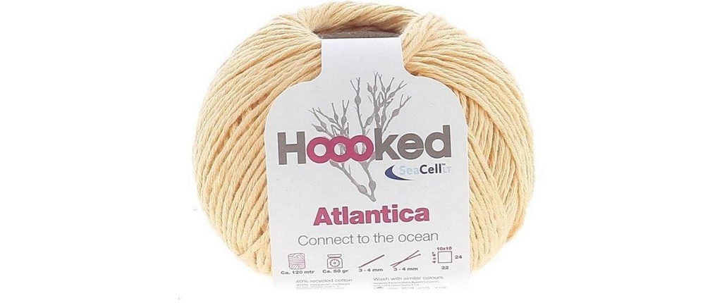 Hoooked Fil de coton Hoooked Atlantica SeaCell Fil Jaune