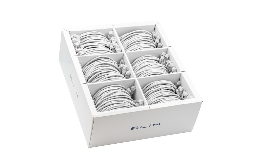 SLIM Câble patch slim RJ-45, Cat 6A, U/FTP, 3 m, Blanc, 36-Pack
