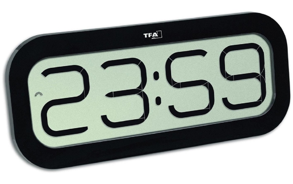 TFA Dostmann Horloge murale radio Digital Bimbam Noir