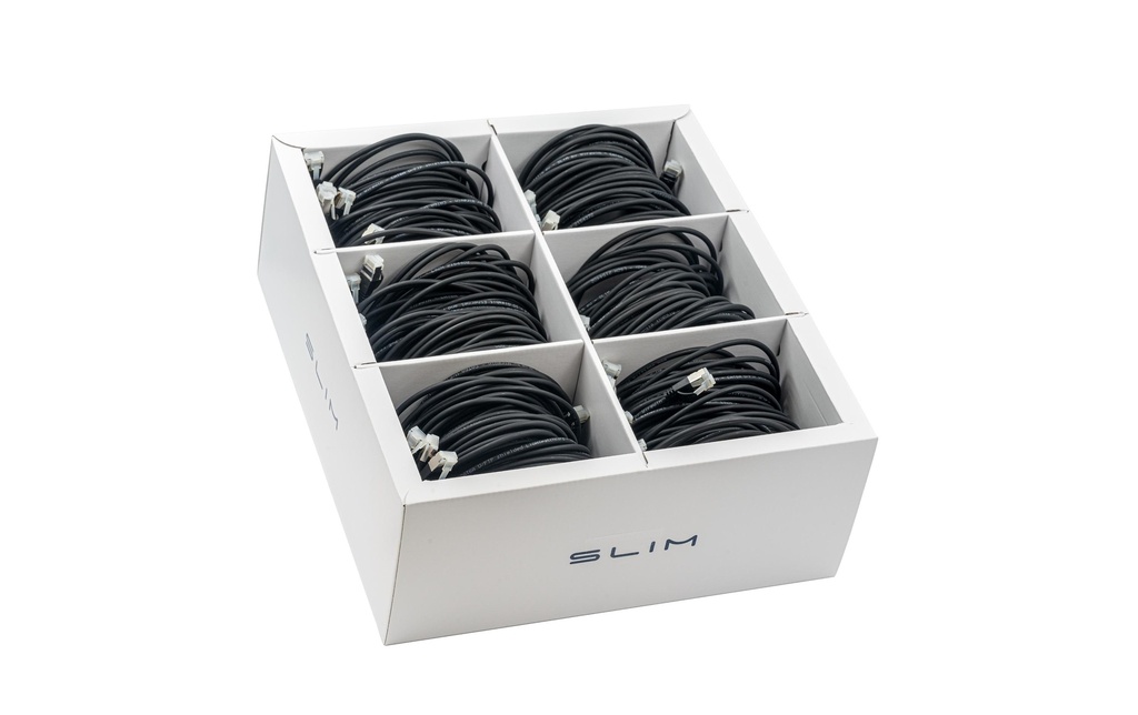 SLIM Câble patch slim RJ-45, Cat 6A, U/FTP, 3 m, Noir, 36-Pack