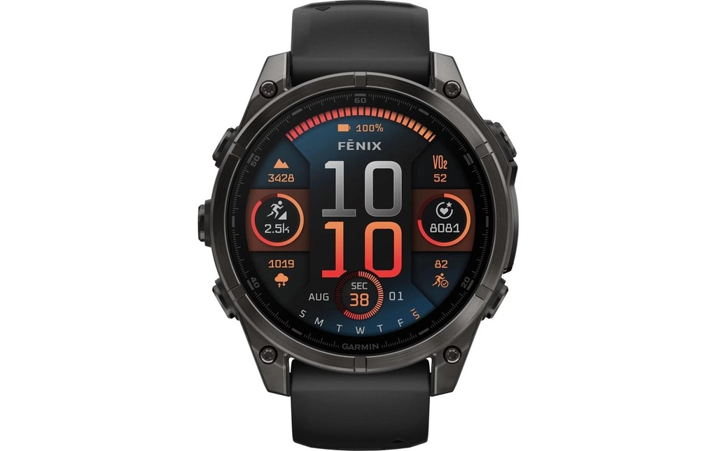 GARMIN Montre de sport Fenix 8 AMOLED Sapphire, 47 mm Noir/titane