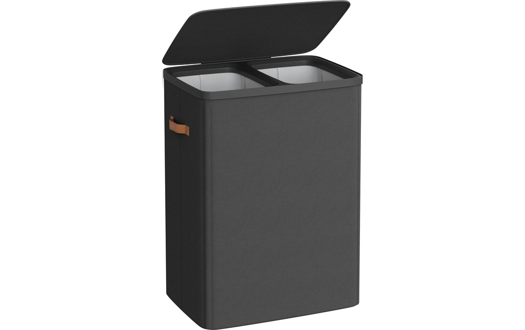 Songmics Corbeille à linge avec 2 compartiments 170 l, Gris