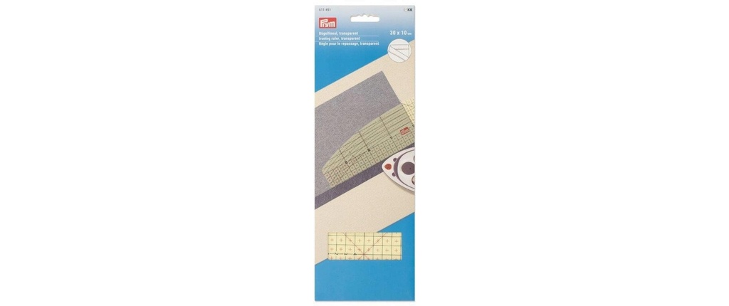 Prym Règle à repasser 30 x 10 cm, Transparent