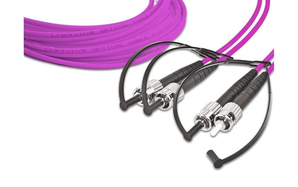 Lightwin Câble patch à fibre optique Multimode ST – ST, OM4, Duplex, 15 m
