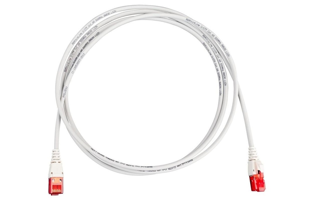 R&M Câble patch thinLine Cat 6A, U/UTP, 10 m, Gris