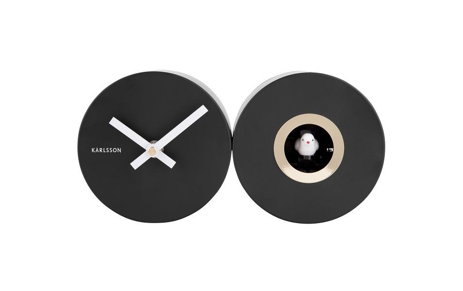 KARLSSON Horloge murale Coucou Noir mat