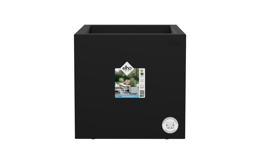 Elho Pot de fleur Next carré 30 cm Noir