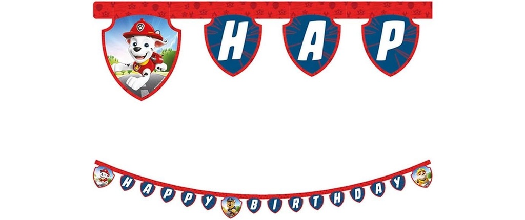 We fiesta Party Guirlande Happy Birthday Paw Patrol 2 m, Multicolore
