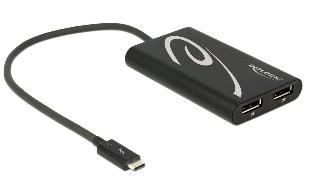 Delock Câble adaptateur 2 x DP f Thunderbolt 3 - DisplayPort
