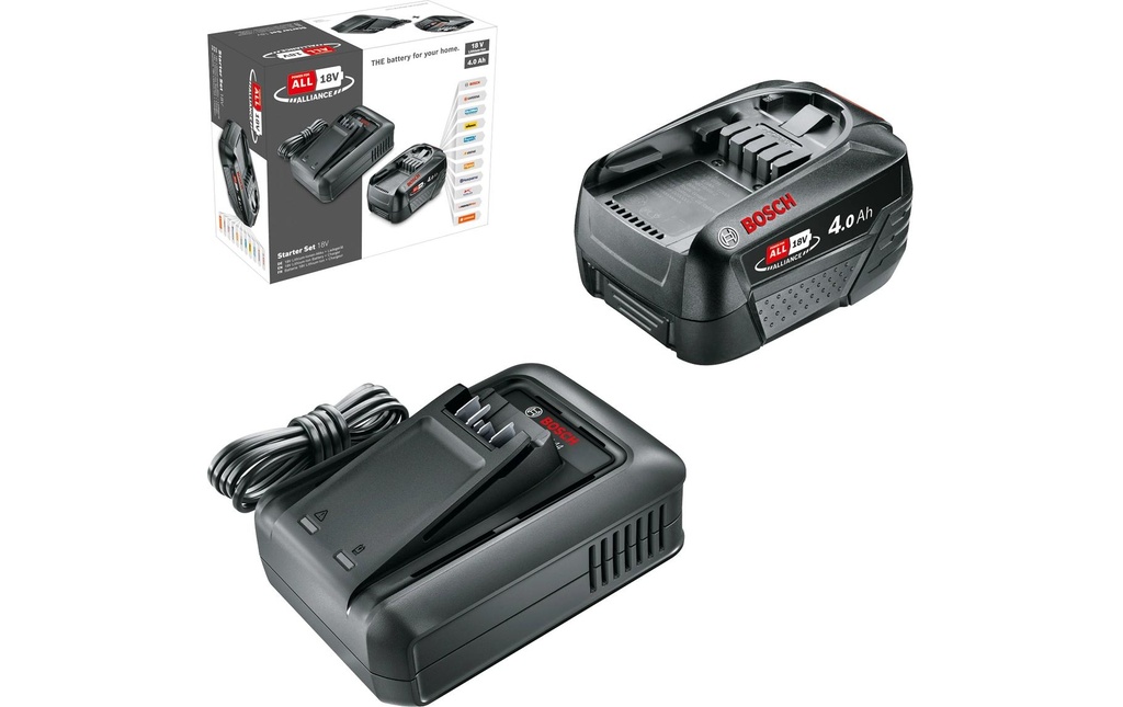 Bosch Kit de démarrage pour batterie 18 V, 4 Ah + AL 18 V-44 - EU