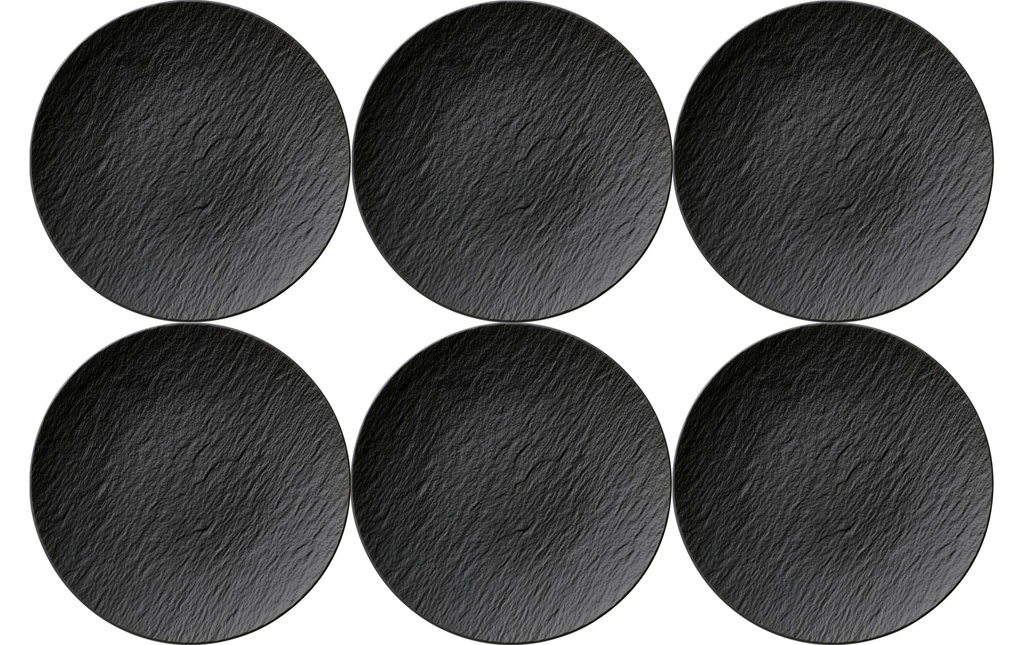 Villeroy & Boch Assiette non décorative Manufacture Rock Ø 25 cm, 6 Pièce/s, Noir