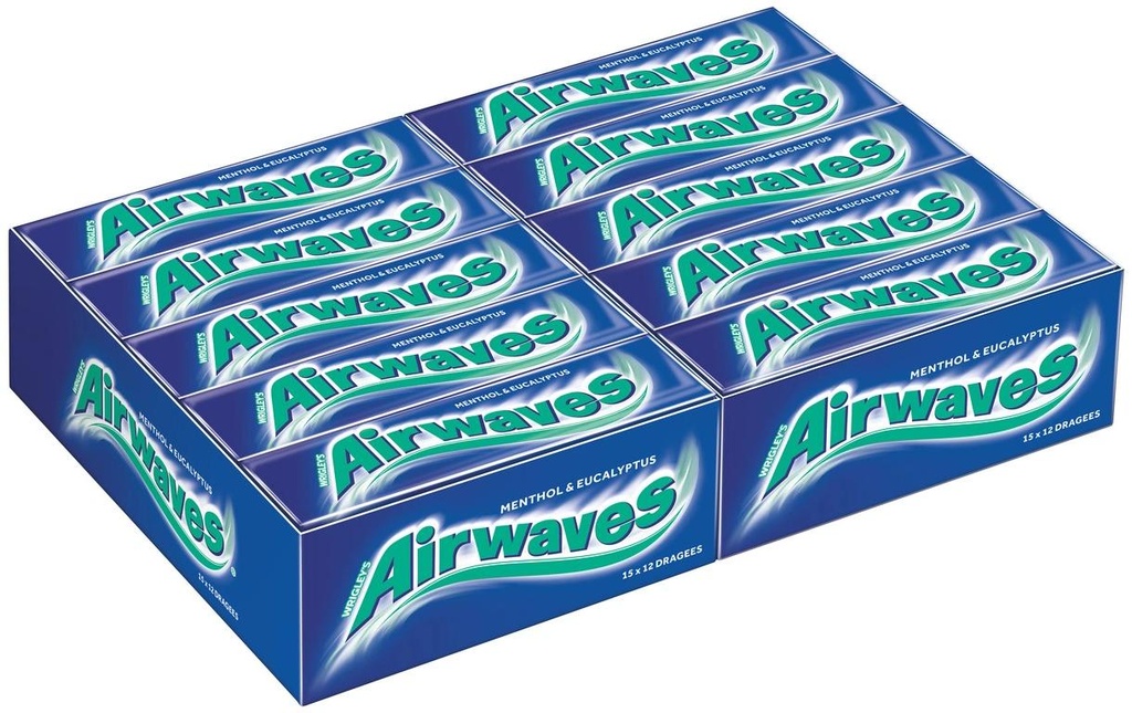 Airwaves Chewing-gum Menthol et eucalyptus 30 x 14 g