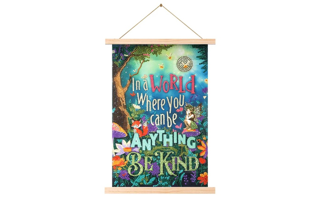 CRAFT Buddy Kits de bricolage Be Kind Mini Crystal Art Scroll Kit 20 x 30 cm
