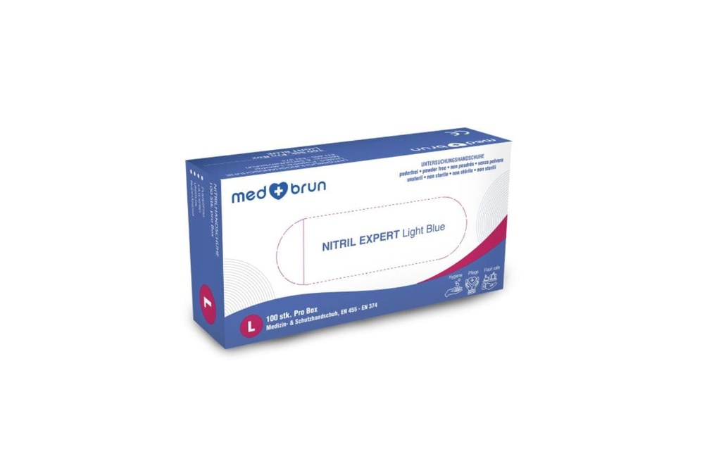 MedBrun Nitril Expert M, bleu, 100 pièces