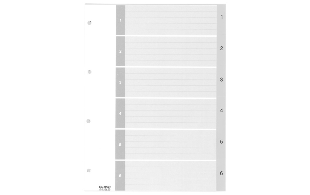 HWB Registre A4, PP 1-6