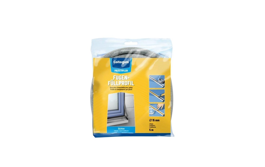 Coltogum Profilé de remplissage de joint 20 mm x 50 m, gris