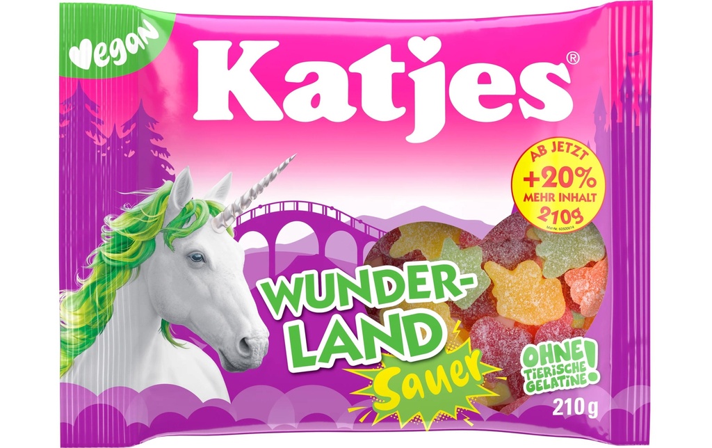Katjes Bonbons gommeux Pays des merveilles aigre 210 g