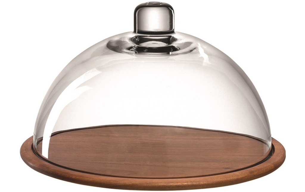 LEONARDO Plateau de service avec couvercle en verre Cucina Brun