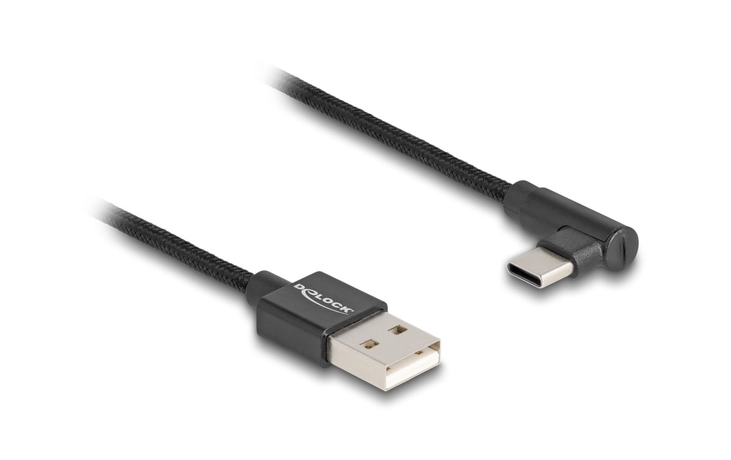 Delock Câble USB 2.0 USB-A - USB-C coudé 3 m