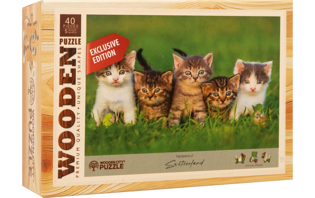 Wooden City Puzzle en bois Chaton 40 pièces