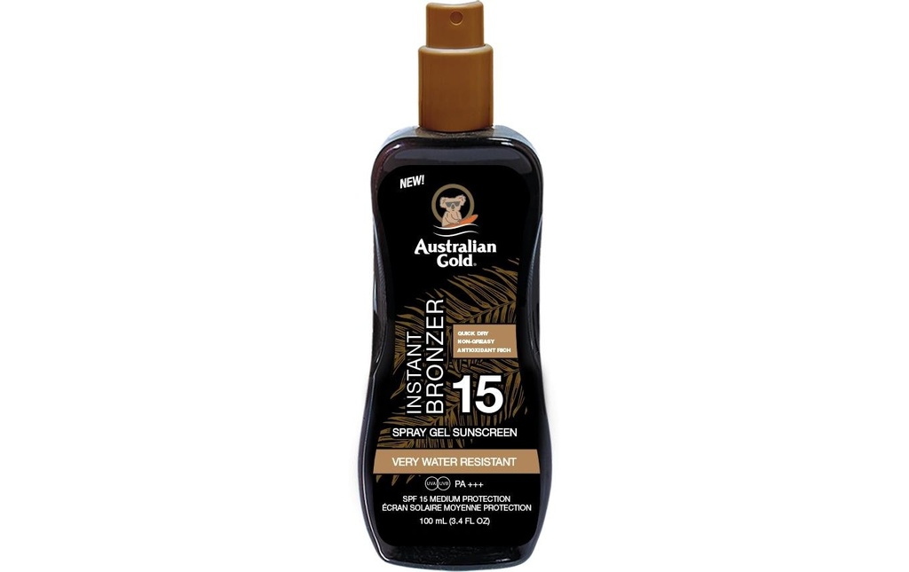 Australian Gold Spray de protection solaire Gel bronzant SPF 15 100 ml