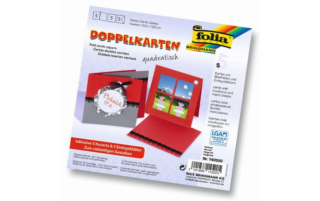 Folia Carte vierge 220 g/m² carré rouge