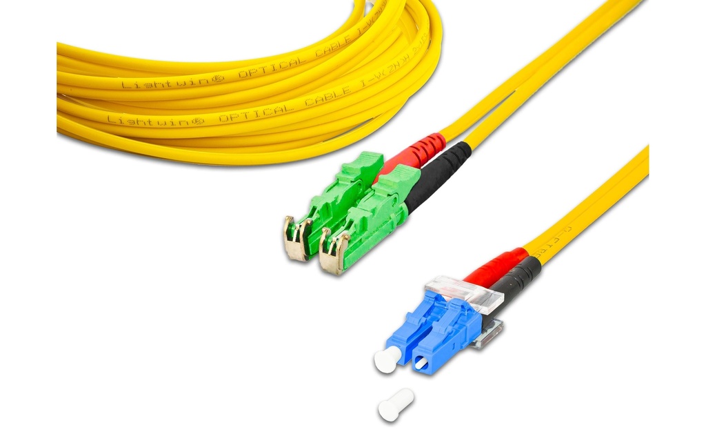 Lightwin Câble patch à fibre optique Singlemode, LSH/APC – LC, OS2, Duplex, 3 m
