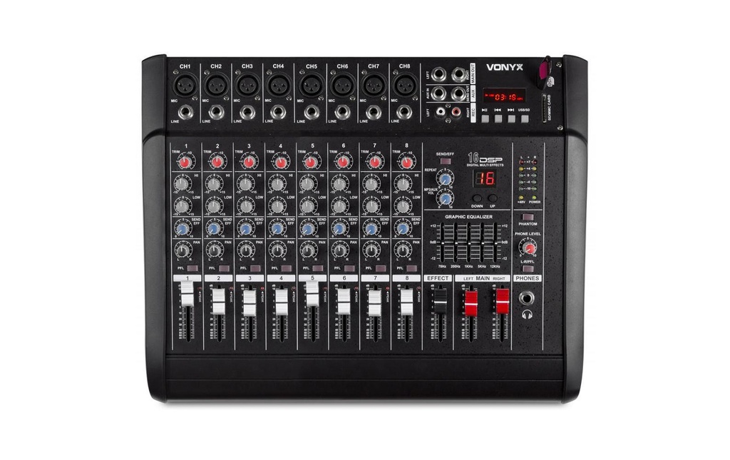 Vonyx Table de mixage AM8A Powermixer