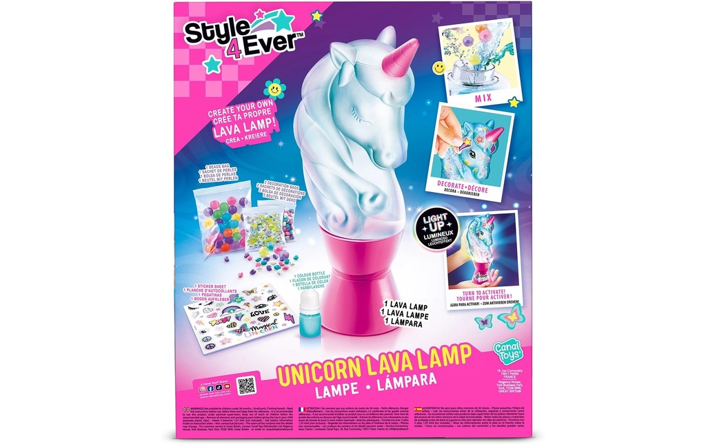 Canal Toys Kits de bricolage Lampe à lave Unicorn DIY