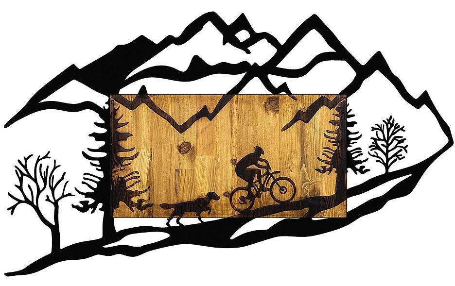 Wallxpert Décoration de mur Bicycle Riding in Nature 110 x 65 cm