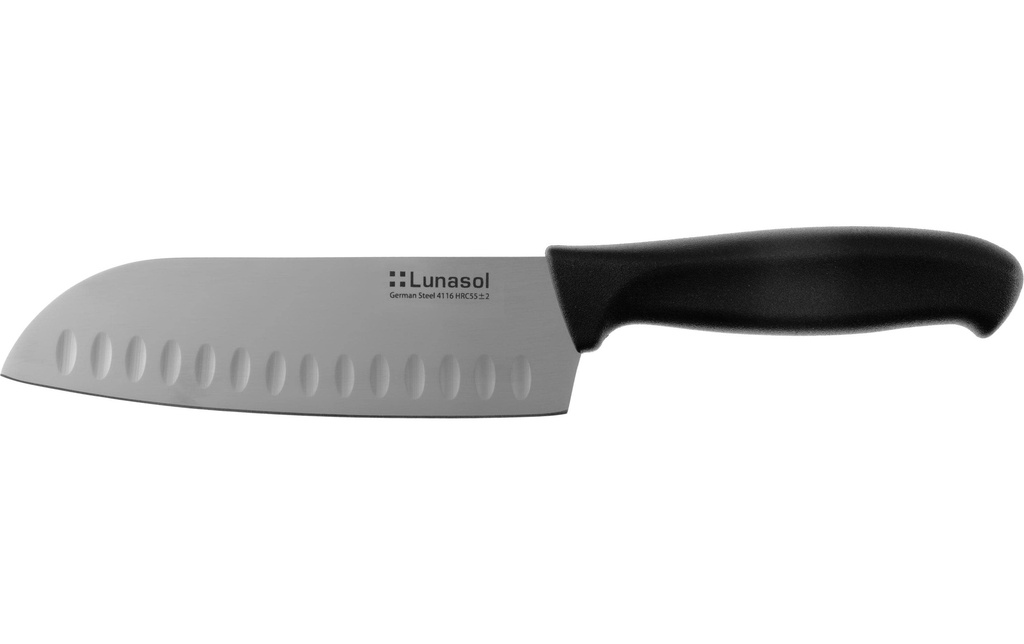 Lunasol Couteau santoku Basic 17.8 cm Noir
