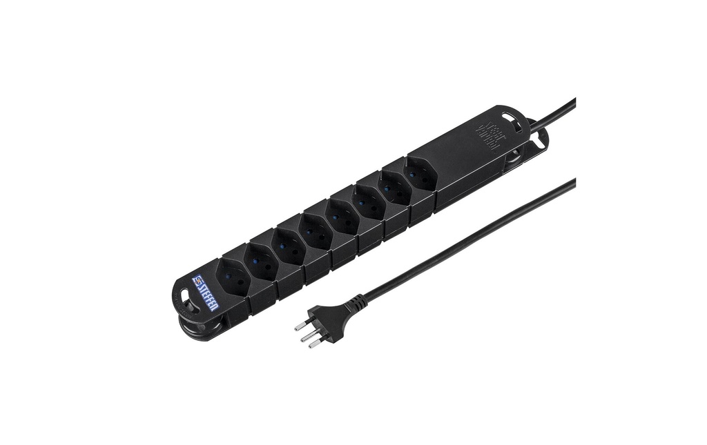 STEFFEN Bloc multiprises Variabl 8x T13, 3 m, Noir