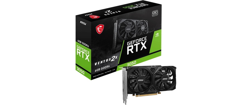 MSI Carte graphique GeForce RTX 3050 VENTUS 2X E 6G OC
