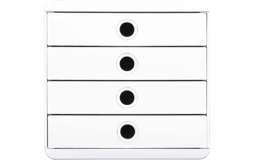Exacompta Boîte à tiroirs Pop-Box AutentiK, 4 tiroirs, blanc