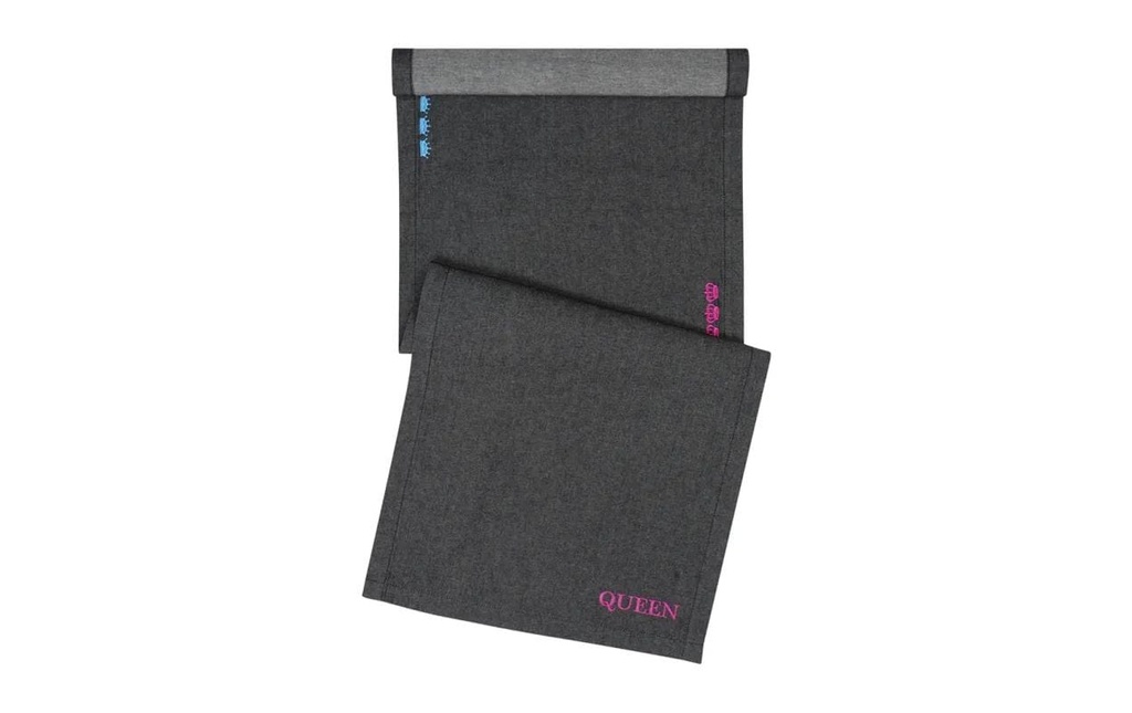 pad Nappe Denim Queen Noir 45 cm x 150 cm, Noir/Rose