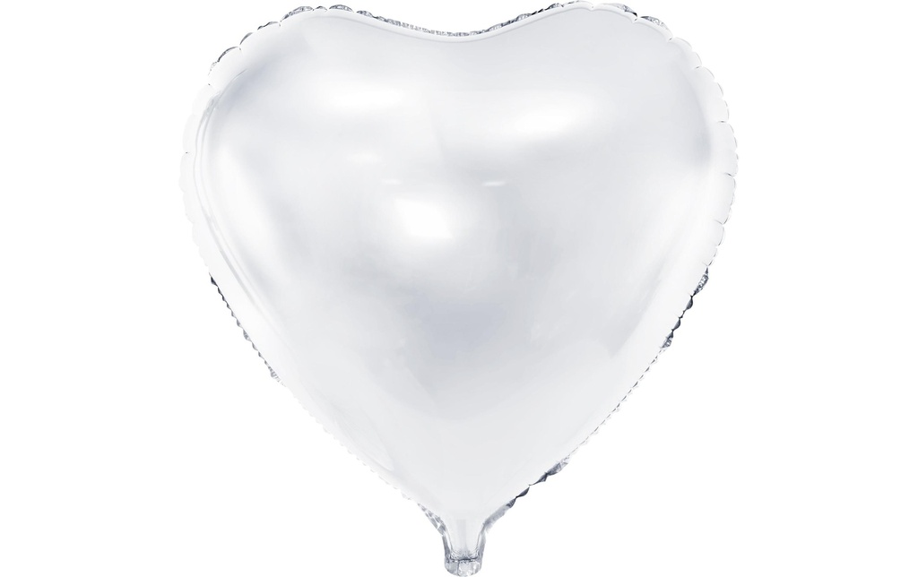Partydeco Ballon en aluminium Cœur Blanc