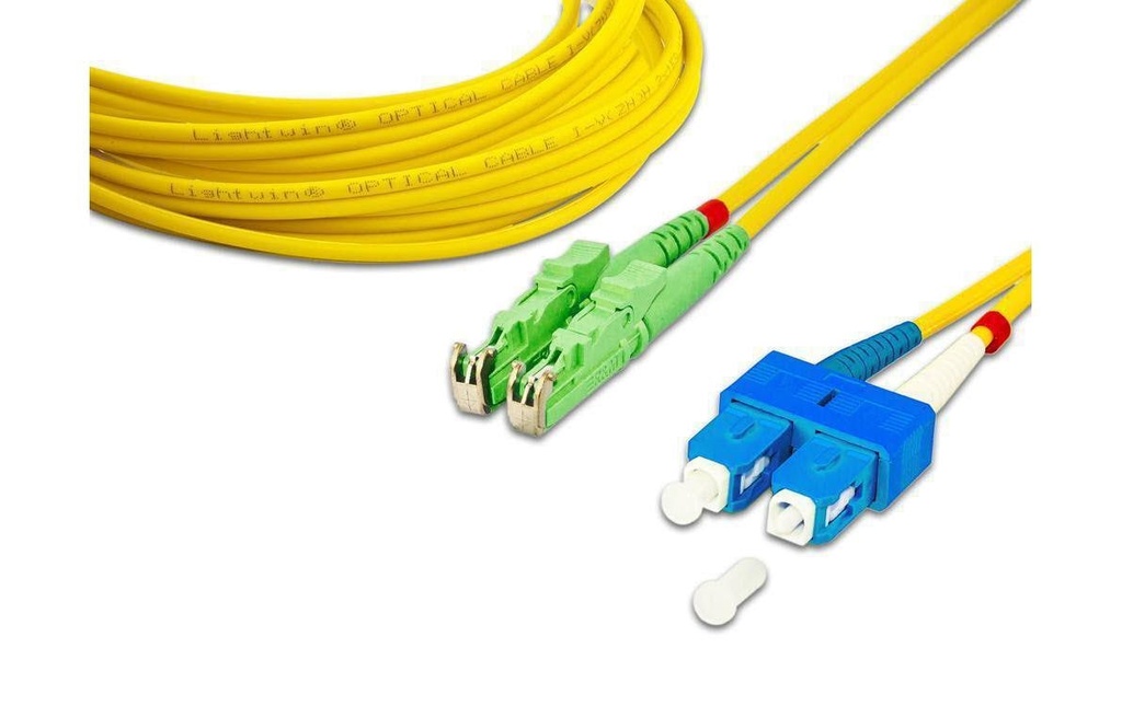 Lightwin Câble patch à fibre optique Singlemode E2000/APC – SC, OS2, Duplex, 15 m